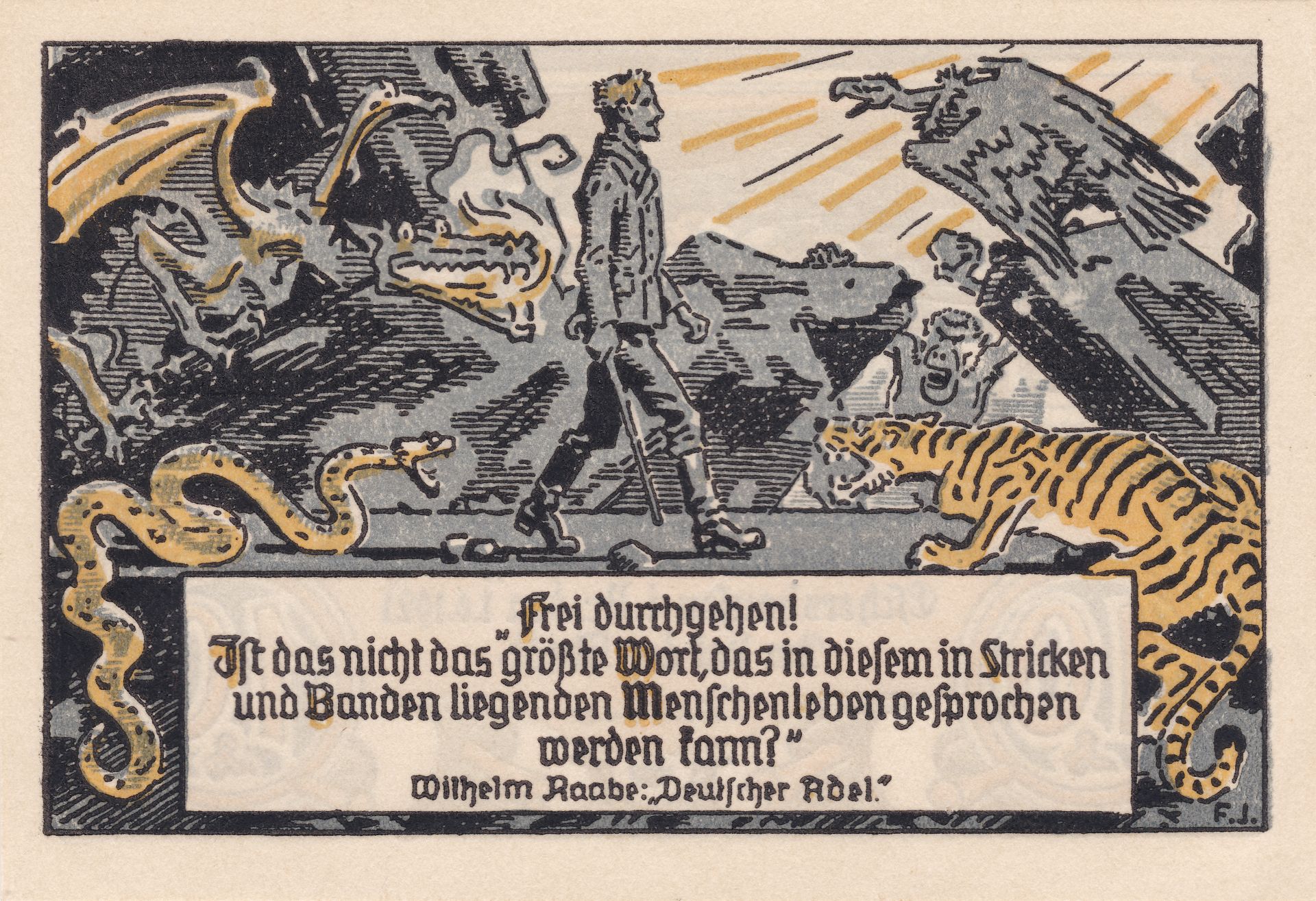 Rückseite des 10-Pfennig-Notgeldscheines der Stadt Eschershausen von 1921